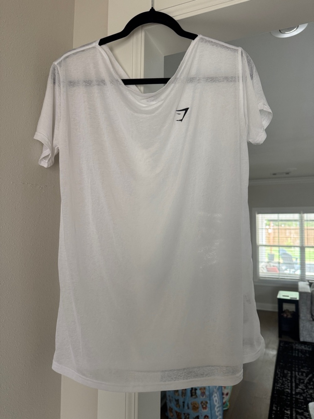 Gymshark White Short Sleeve Performance Tee with Small Logo